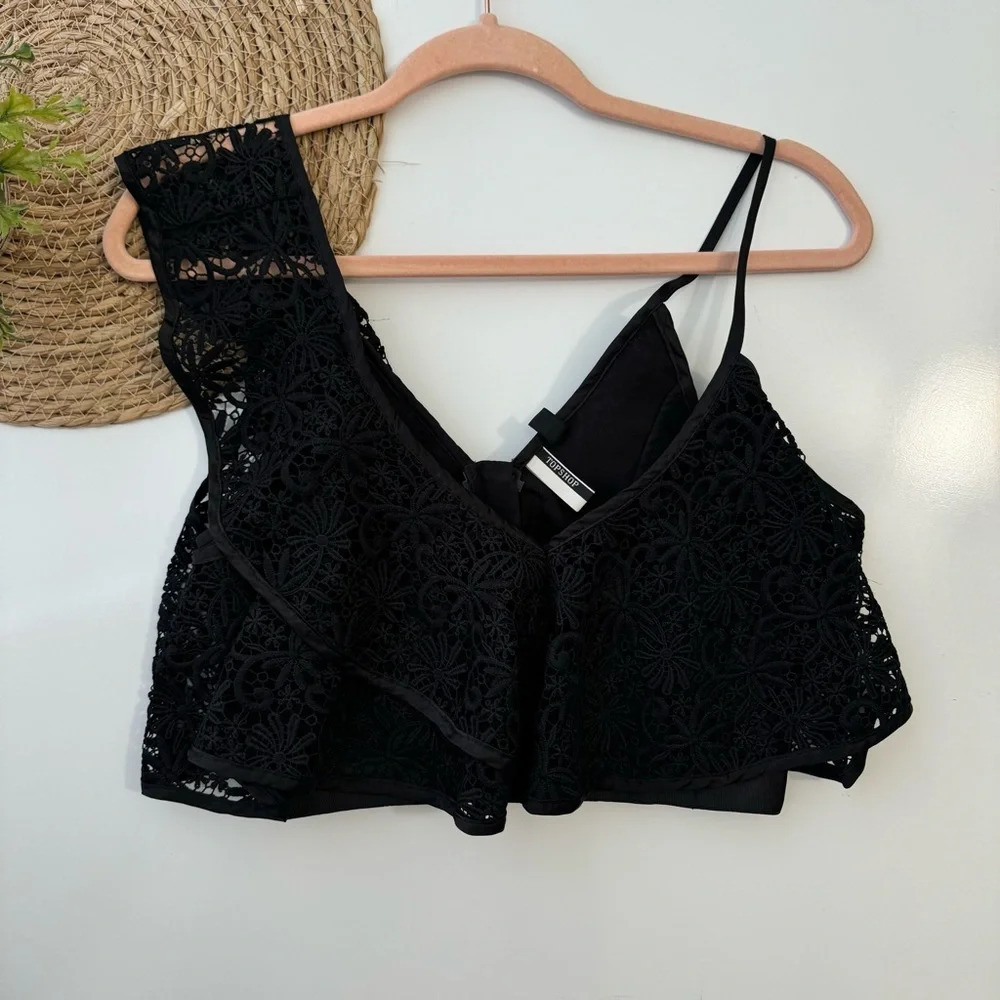 Topshop Women Embroidered Tops, Black Size‎ 4 - Picture 6 of 10